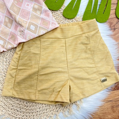 Conj. Batinha Losangos Florais e Short - Palha